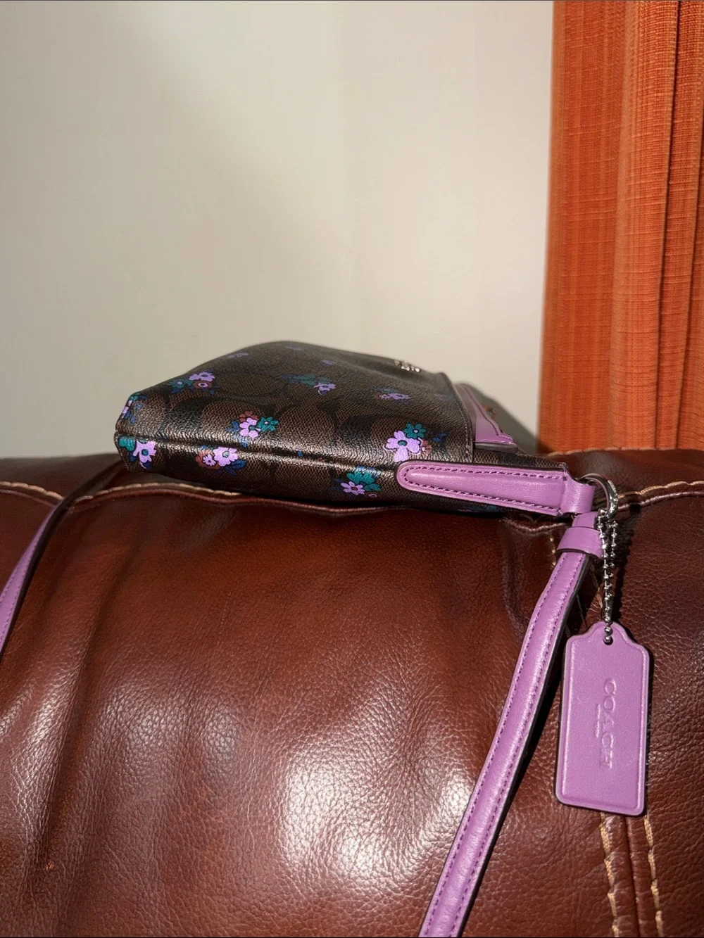 ‼️Coach C Ranch Floral Crossbody Bag With Leather Pouch Clutch - Picture 3 of 15